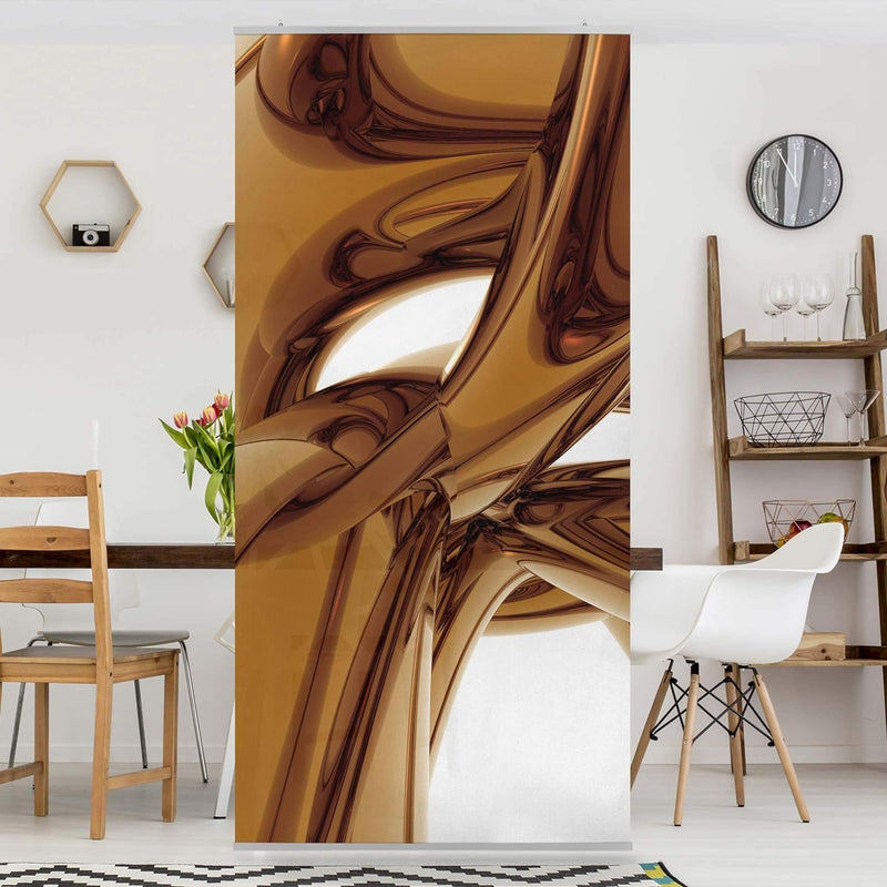 Bilderwelten Raumteiler Golden Brilliance 250x120cm inkl. transparenter Halterung, inkl. transparent