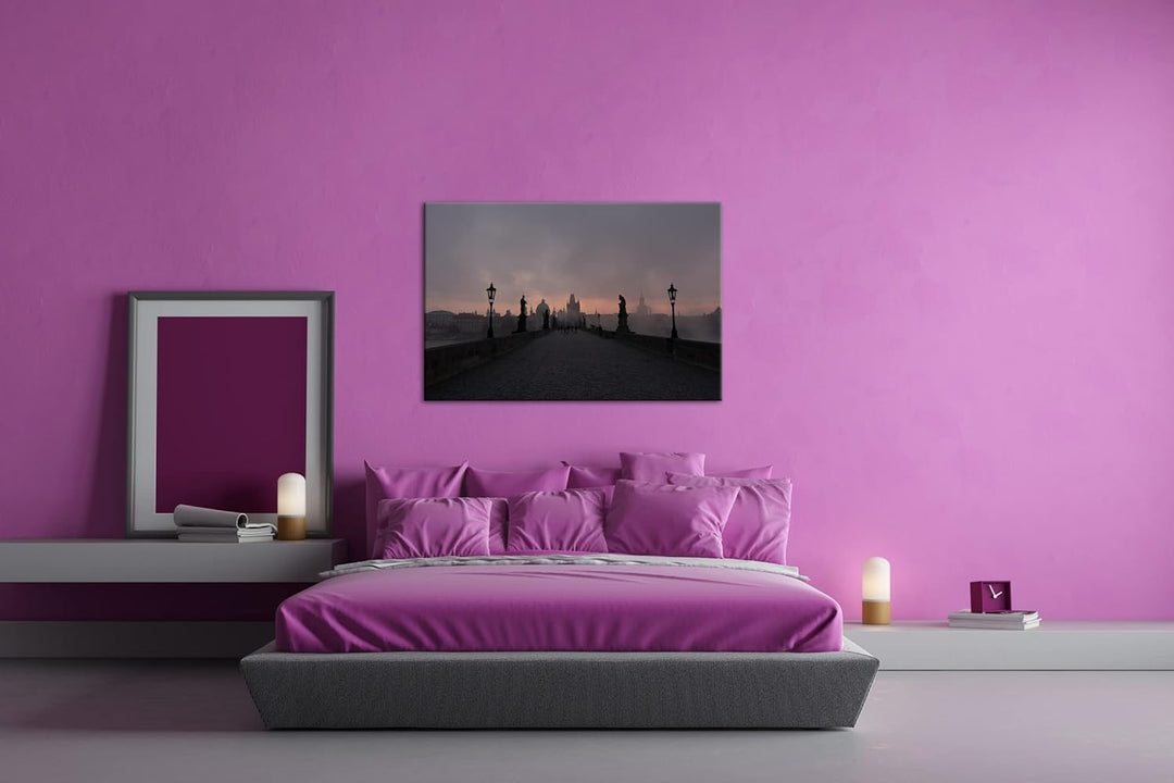 deyoli atemberaubende Brücke in Prag im Format: 80x60 als Leinwandbild, Motiv fertig gerahmt auf Ech