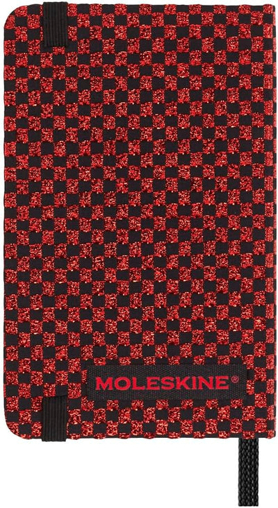 Moleskine Shine Notizbuch, Made in Italy Stoffeinband von Mantero, mit weissen Seiten und elastische
