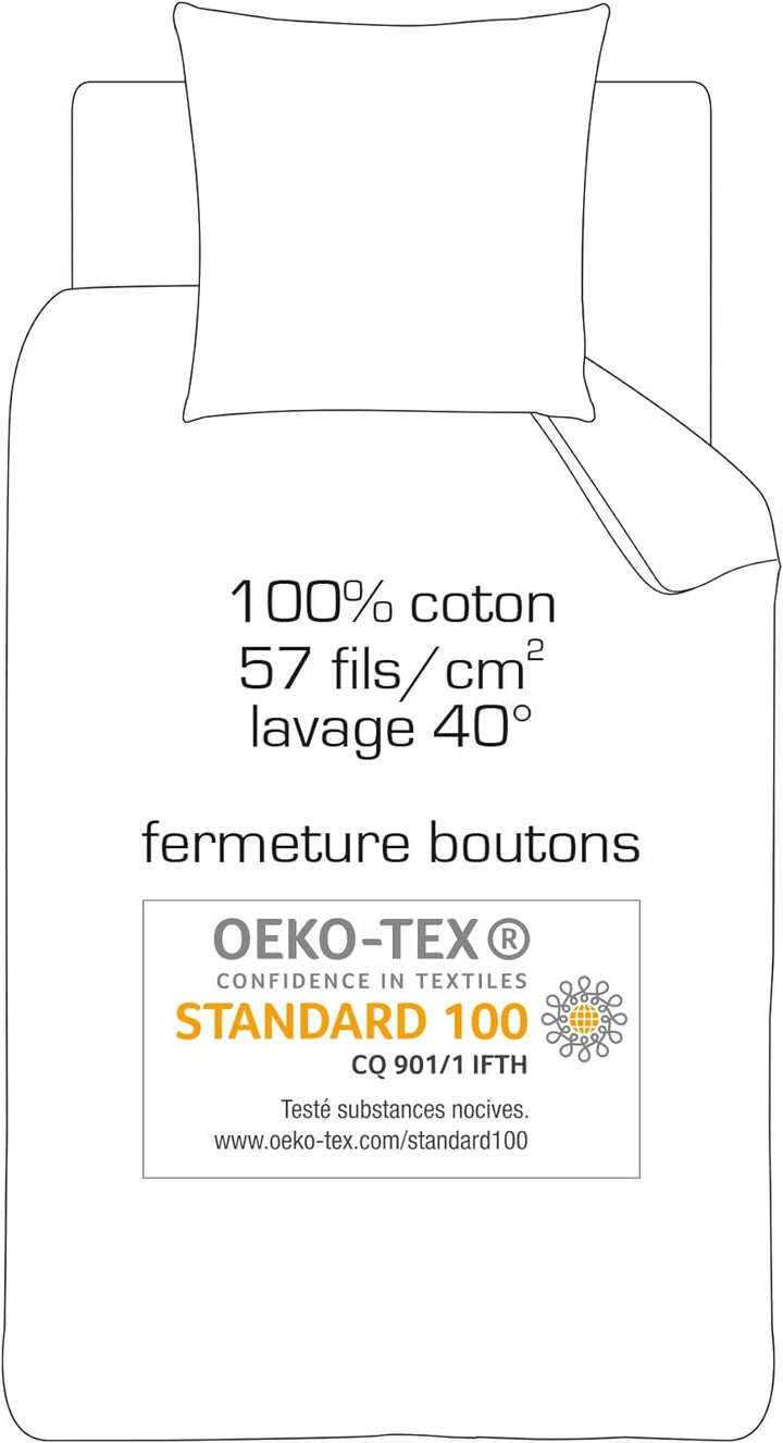 CTI Bettwäsche aus 100% Baumwolle, für Xbox Power Schwarz / Grau 140X200 Cm + 63X63 Cm, Schwarz / Gr