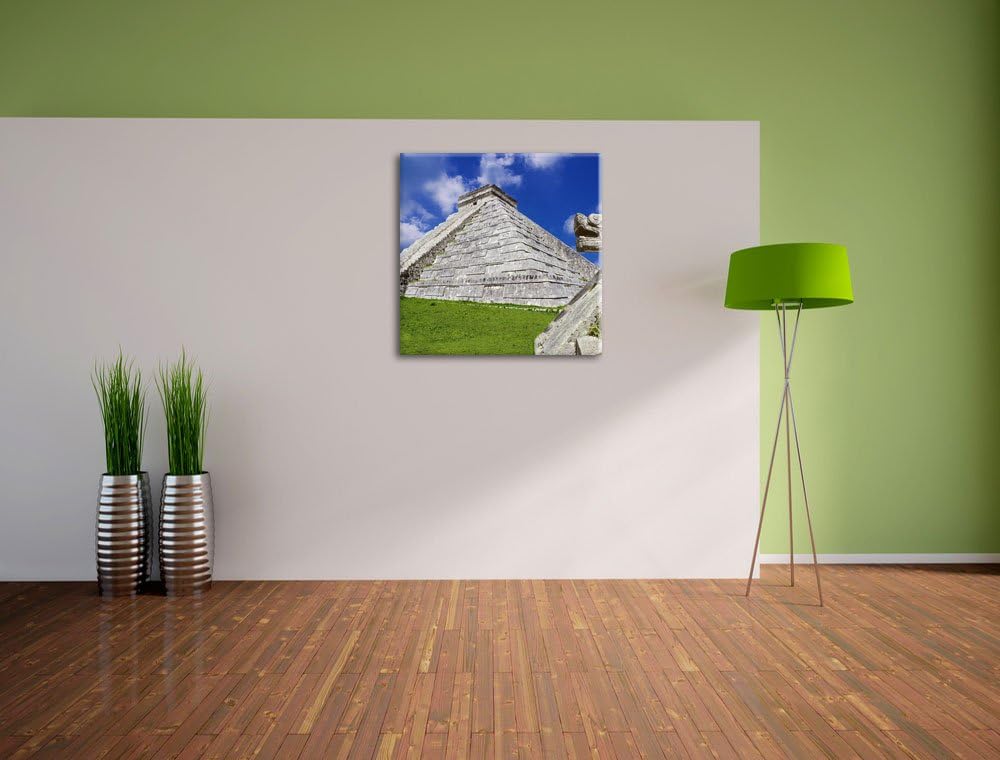 Pixxprint Schöner Maya Tempel in Mexiko, Format: 70x70 auf Leinwand, 70x70
