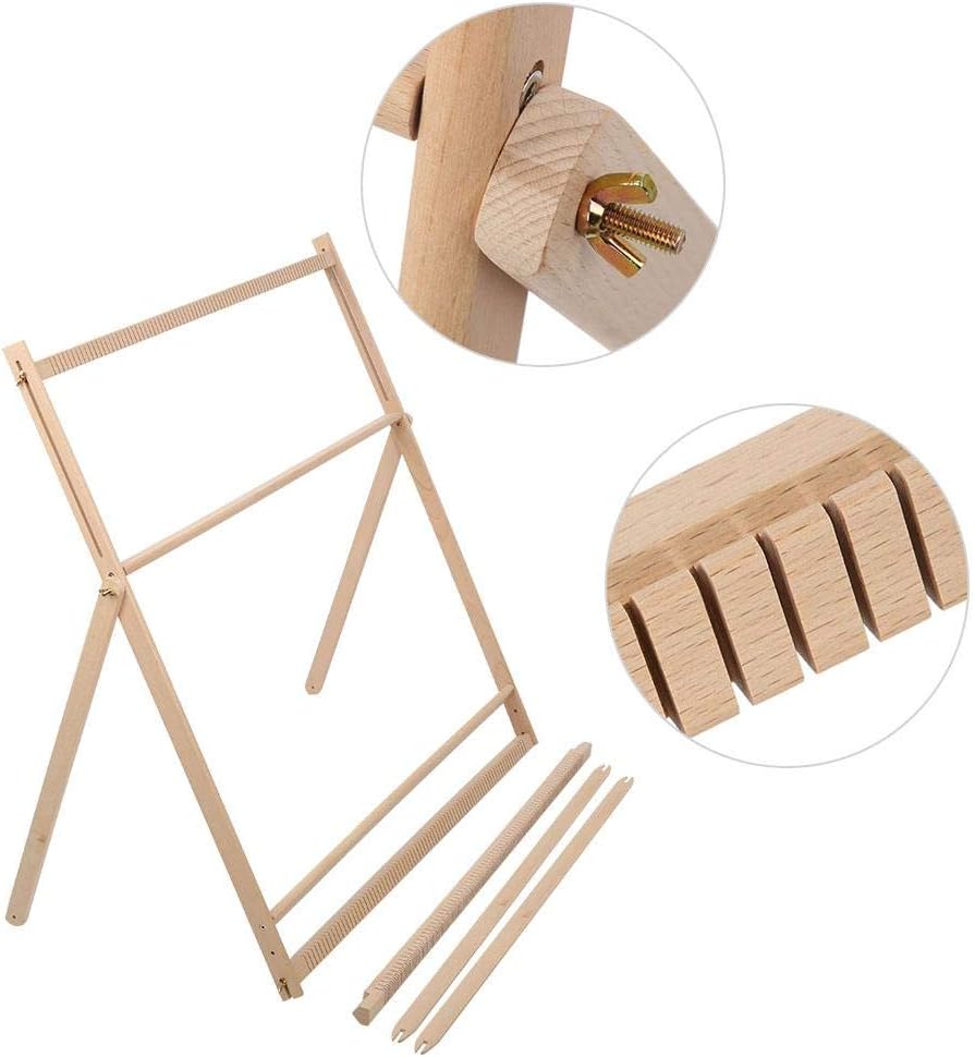 Sugoyi Holz Strickmaschine Handweben Maschine DIY Holz Handweben Maschine mit Einstellbarer Halterun