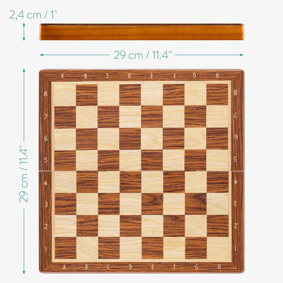 Navaris 2in1 Schach und Damespiel - Schachbrett klappbar mit Magnetverschluss - Reise Chess Set für
