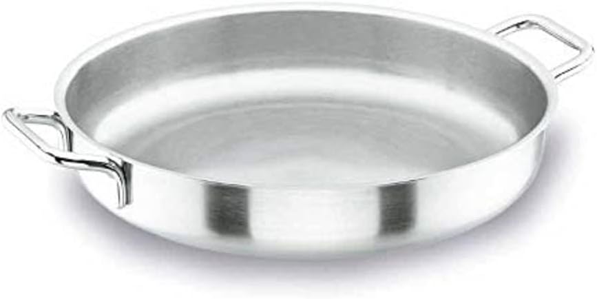 Lacor Wagner 50632W Paella-Pfanne ohne Deckel, Edelstahl 18/10, 32 cm, Metall, Silber