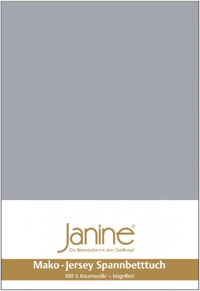 Janine Spannbetttuch 5007 Mako Jersey 140/200 bis 160/200 cm Platin Fb. 28 140/200 cm - 160/200 cm P