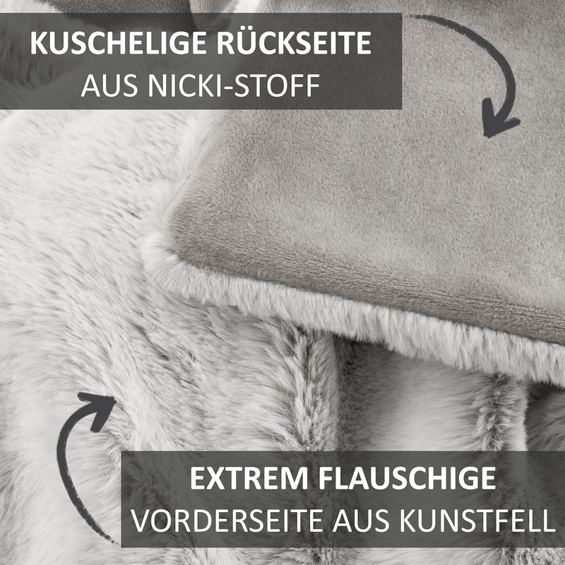 bonsport Kuscheldecke Felloptik 150x200 cm - Hochwertige Kunstfelldecke - Felldecke Fellimitat Decke