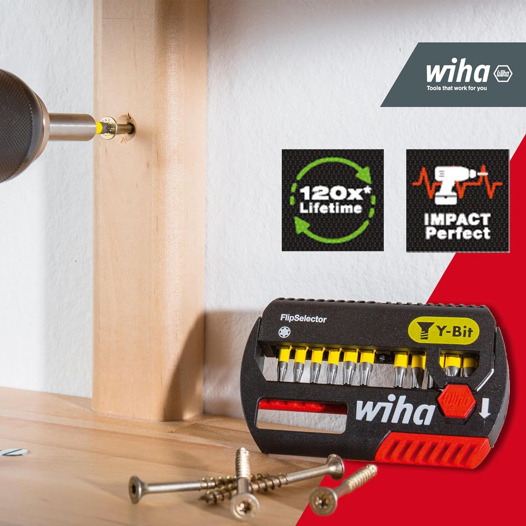 Wiha Bit Set XLSelector Y-Bit 31-tlg. I 25 mm I PH, PZ, TORX 1/4" C6,3 I magnetischer Bithalter I Ve