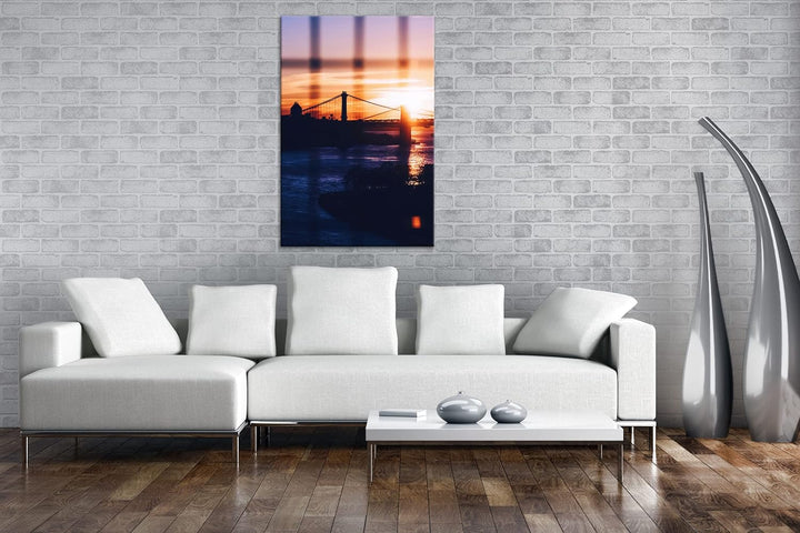 deyoli taumhafte Hängebrücke Format: 80x60 cm als Leinwandbild, Motiv fertig gerahmt auf Echtholzrah