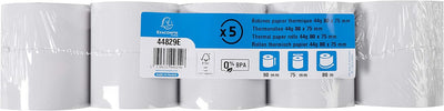 Exacompta 44829E 50er Pack Thermopapierrollen 1-lagig, Breite: 80mm, Länge 80m, Durchmesser Kern: 12