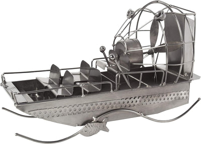 BRUBAKER Deko-Objekt Metall Skulptur Propellerboot Airboat Sumpfboot