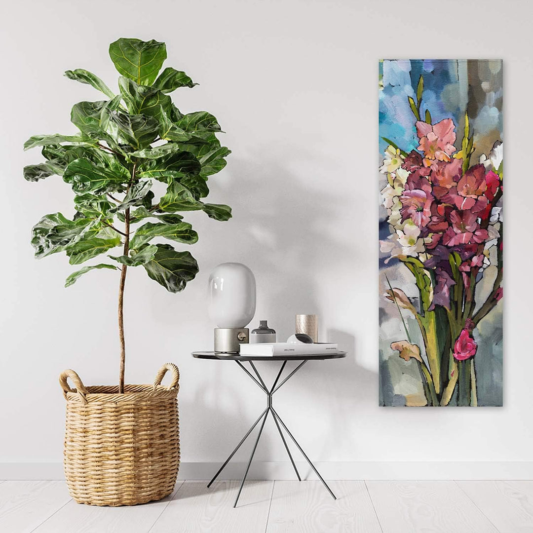 Feeby Wanddeko Blumen Bild Kunstdruck modern für Schlafzimmer Rot 30x90 cm M14017 30x90 cm, M14017 3