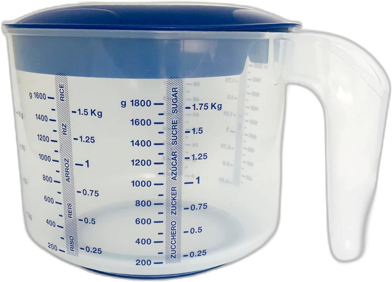 Tupperware Backen Rühr-Mix Messbecher Candy 2,0 L Rührbecher Backhelfer D216 dunkel blau weiss (Kuns