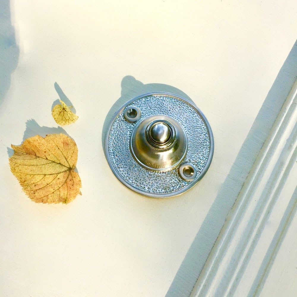 Antikas - Klingel Haustür Schelle Nickel poliert - Türklingel Edelstahl Beschläge Klingeln