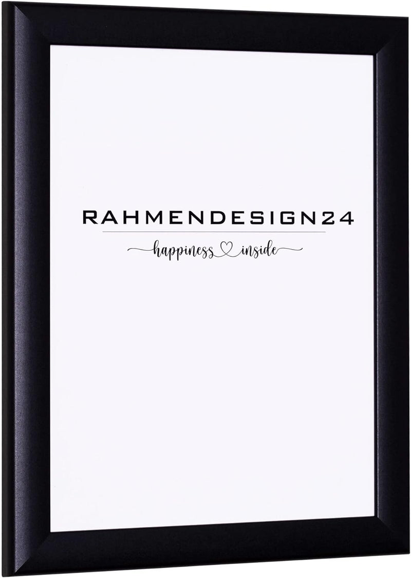 Rahmendesign24 Bilderrahmen Fiona 50x70 (POSTERFORMAT) Schwarz (matt) Fotorahmen, Wechselrahmen, Pos