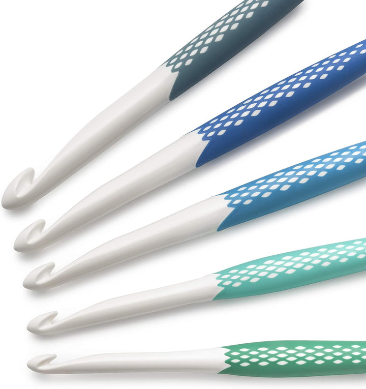 Prym 57183 Ergonomische Häkelnadeln, Vorteilspack, gross (7 mm, Häkelnadel-Set, Mehrfarbig, Large (7