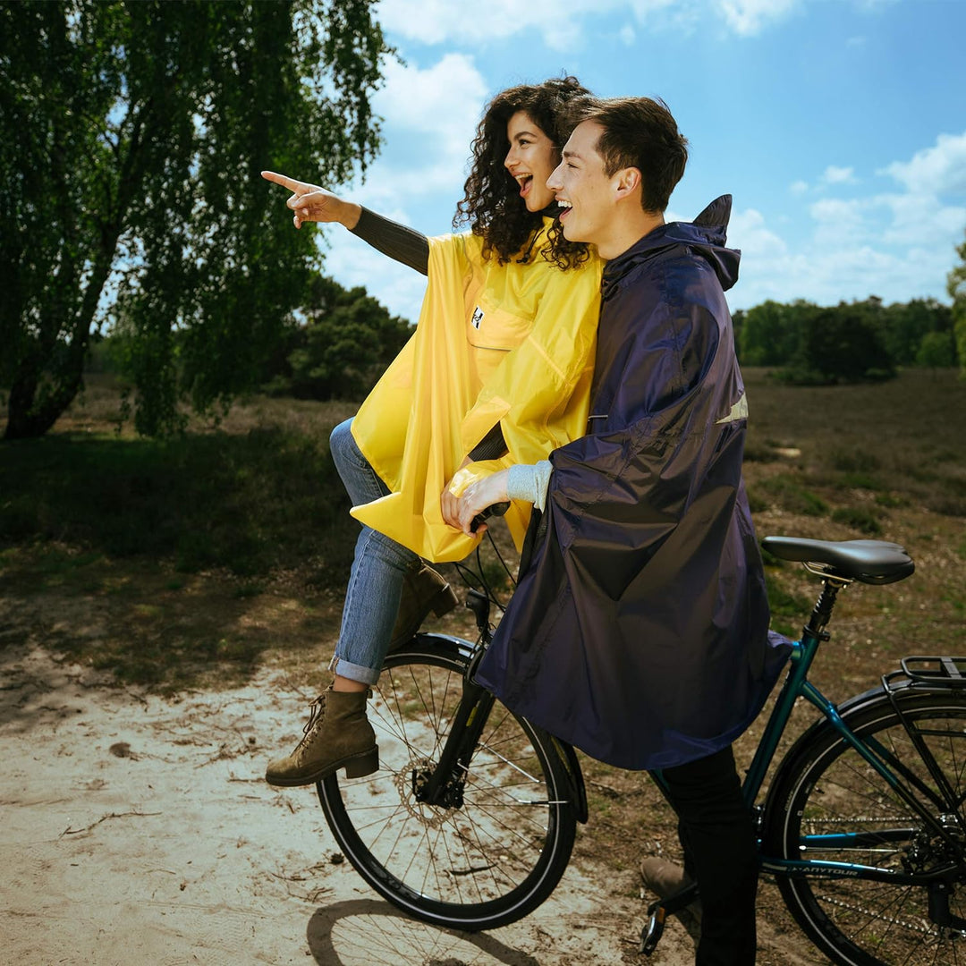 HOCK Fahrrad Regenponcho 'Rain Light' mit Kapuze und seitlicher Armöffnung - Extra Leichtes Regencap