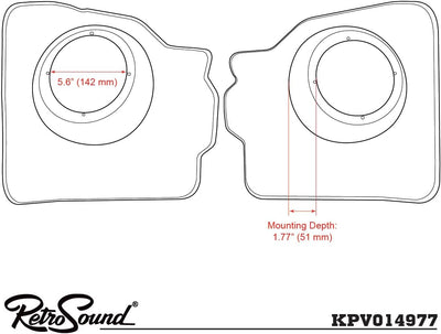 RETROSOUND Kickpanels für VW Käfer (1952-73), schwarz ohne Lautsprecher