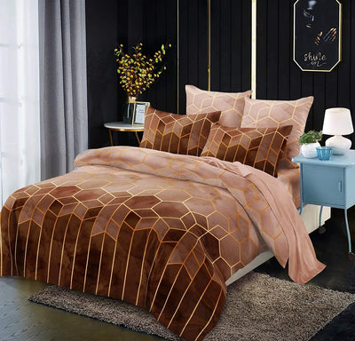 Luofanfei Bettwäsche Gestreift 135x200cm 4teilig Gelb Taupe Braun Khaki Microfaser Bettwäsche Set Ge