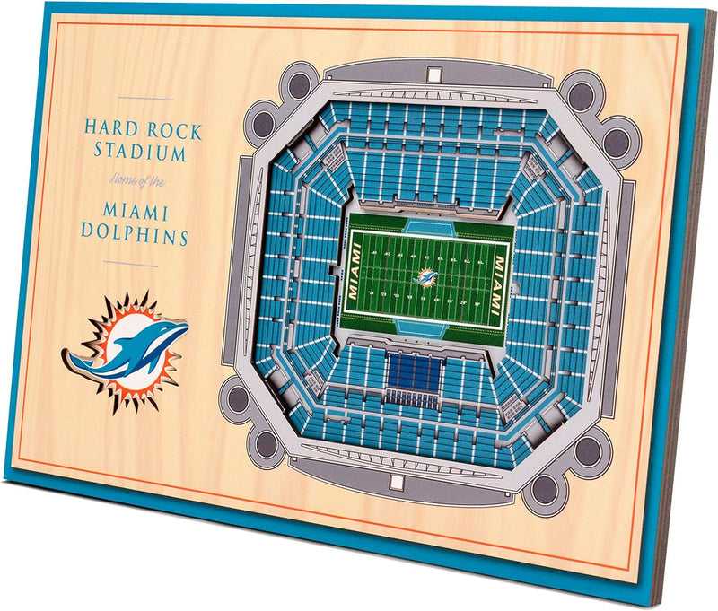 YouTheFan NFL Kansas City Chiefs 30,5 x 20,3 cm 3D Pfeilspitze Stadion View Display Miami Dolphins D