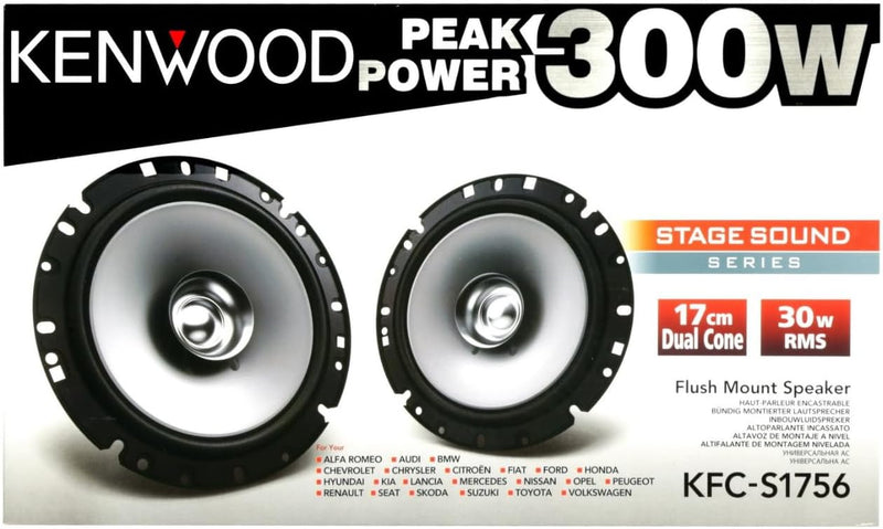 Kenwood KFC-S1756 Doppelkonus-Lautsprecher, 170 mm schwarz