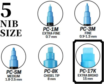 UNI POSCA PC-17K "FULL RANGE ALL 8 COLOURS"