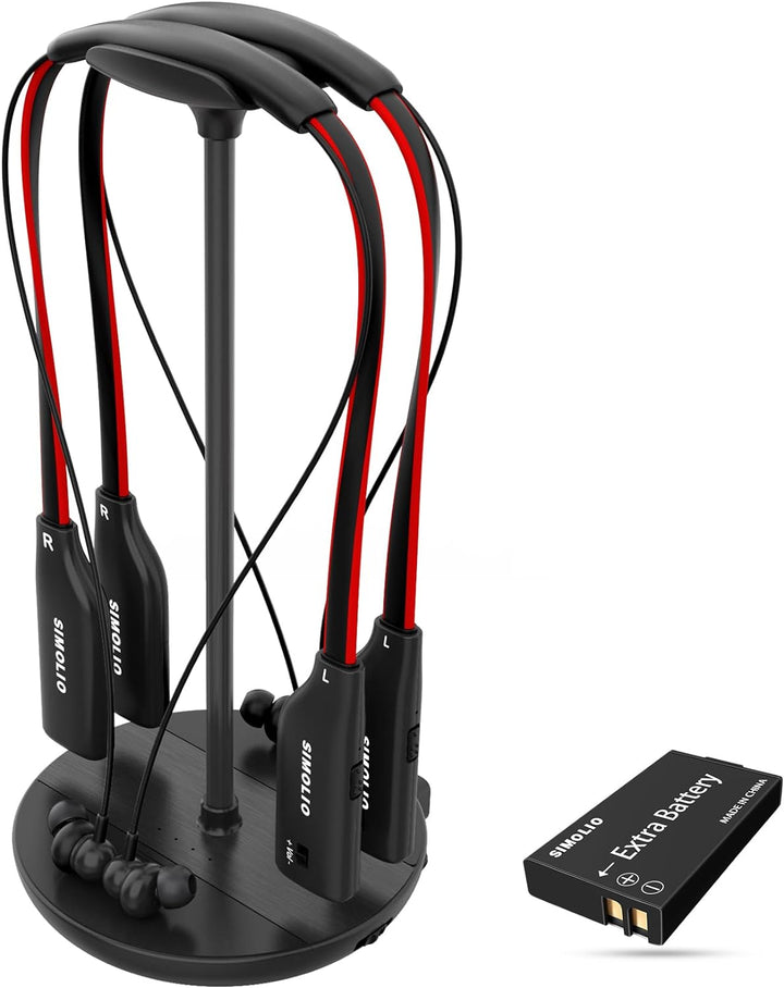 SIMOLIO 2.4GHz Funkkopfhörer Kabellos für TV, Dual Kabellose Kopfhörer für Fernseher für Senioren, B