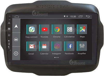 Personalisiertes Autoradio für Jeep Renegade Android GPS Bluetooth WiFi USB DAB+ Touchscreen 9" 4cor