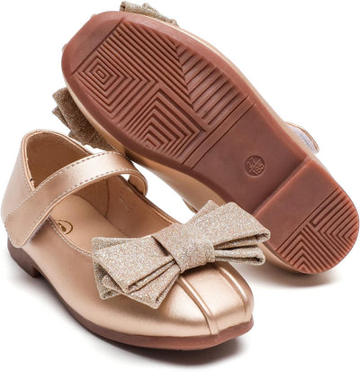 DADAWEN Klein Mädchen Mary Jane Ballerinas Prinzessin Taufschuhe 21 EU Gold, 21 EU Gold