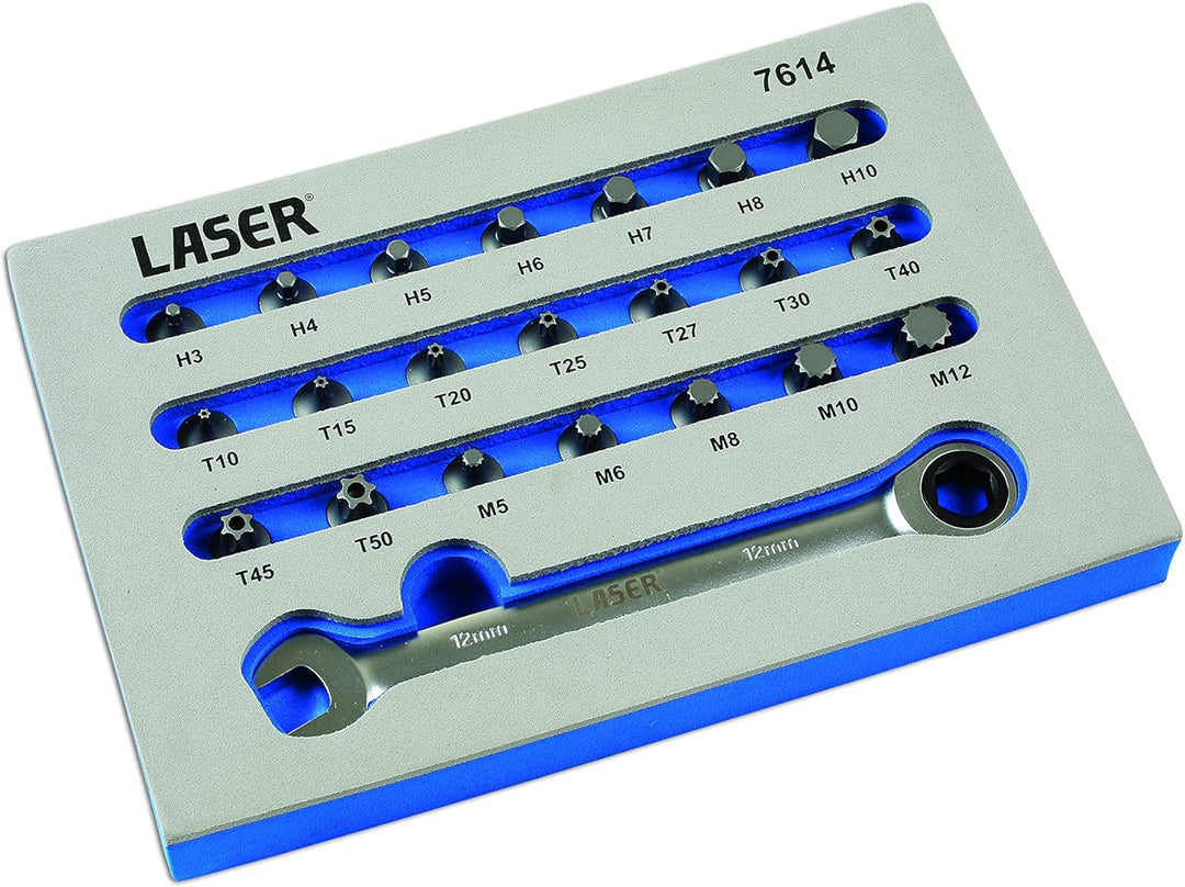 Laser Tools 7614 Bit-Set, niedriges Profil, 22-teilig