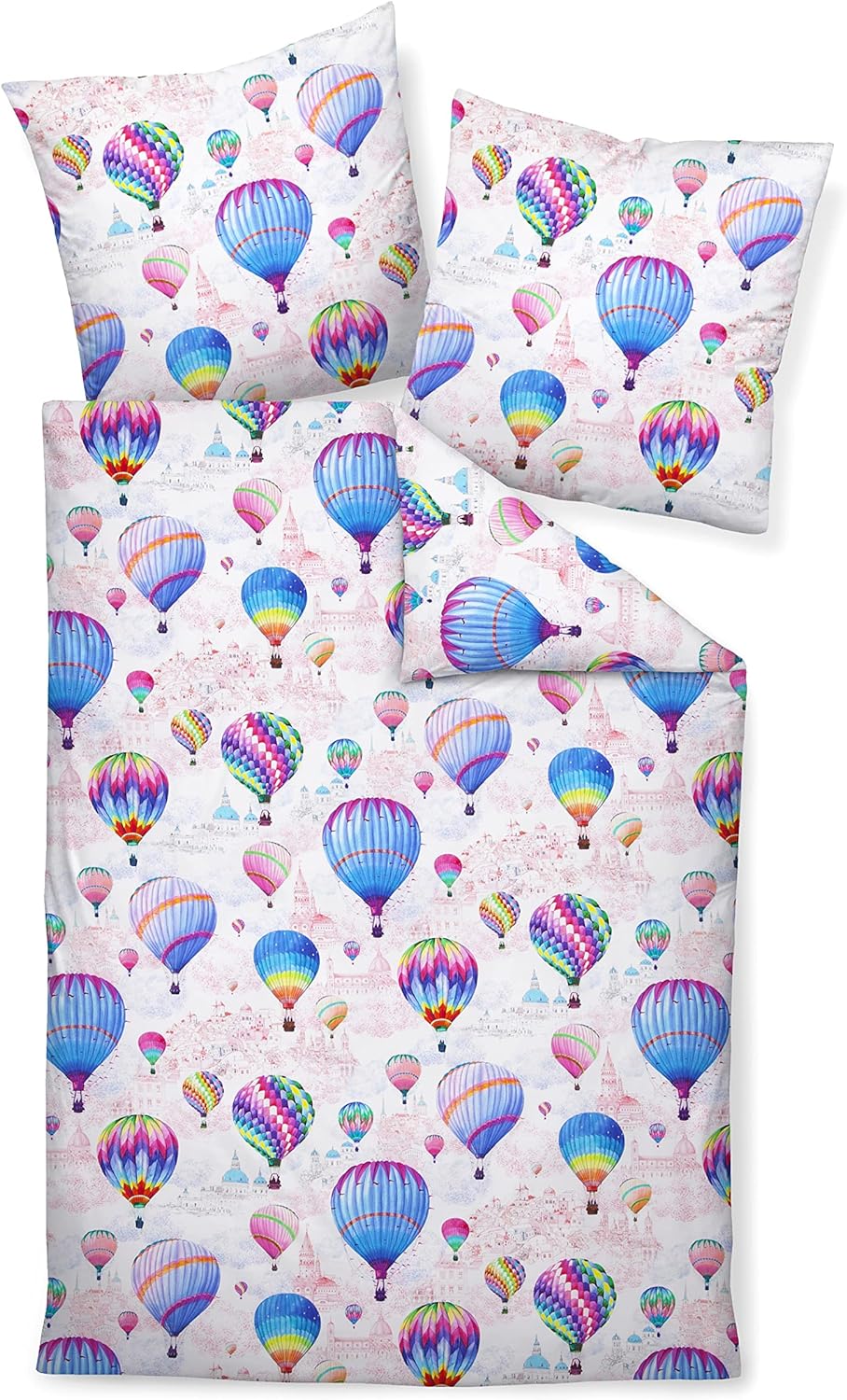 Janine Bettwäsche Mako-Satin modern Art S 135x200 cm + 80x80 cm Multicolor, 135x200 cm + 80x80 cm