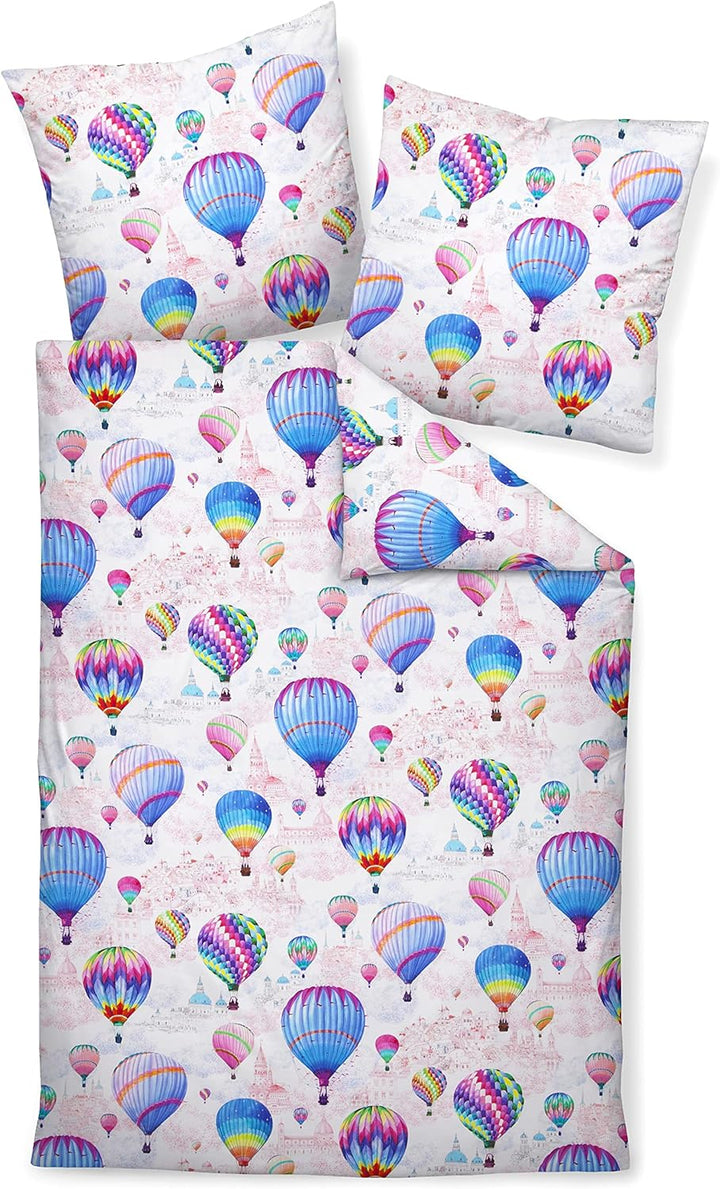 Janine Bettwäsche Mako-Satin modern Art S 135x200 cm + 80x80 cm Multicolor, 135x200 cm + 80x80 cm