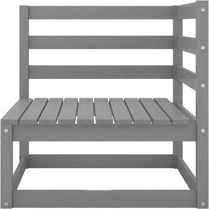 Tidyard 2-Sitzer Gartensofa Ecksofa Sofa Lounge Sitzgruppe Gartenmöbel Gartenset Grau Kiefer Massivh