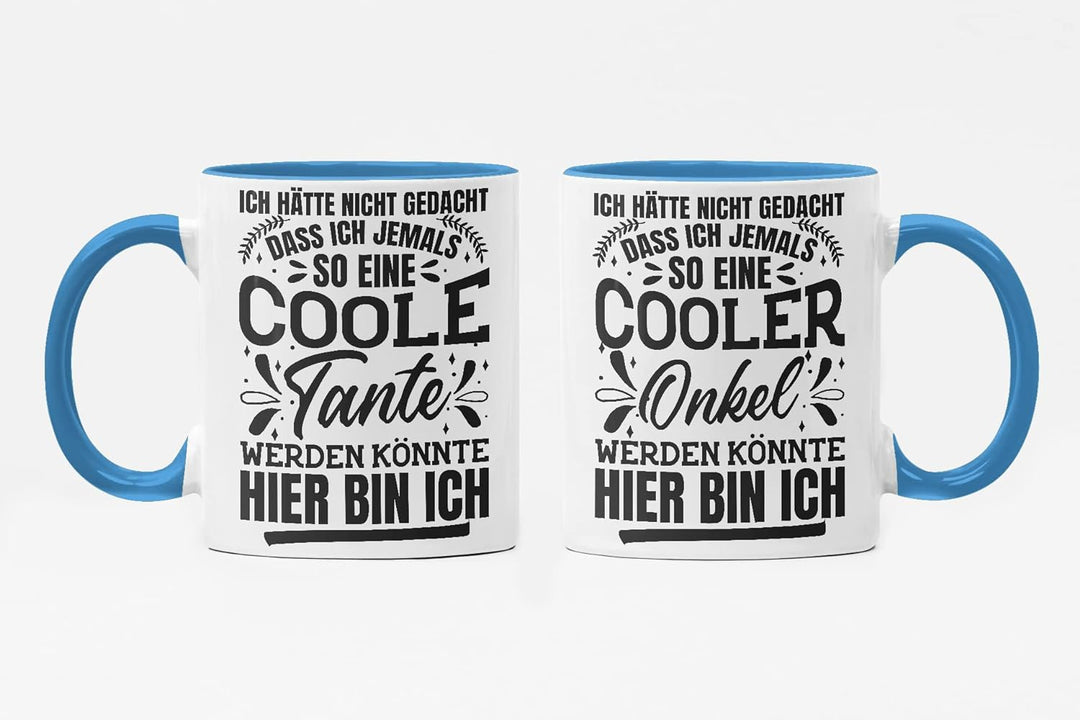 Trendation - Beste Tante und Onkel Geschenk Tasse Set Kaffeetassen Geschenke Weihnachten (Blau), Bla