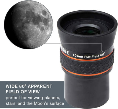 Celestron 93450 Ultima Edge 10 mm Parfokales Ultra-Flachfeld-Okular für 1,25 Zoll Fokussierer – Gest