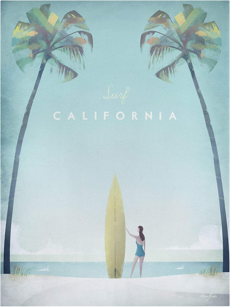 Bilderwelten Leinwandbild Reiseposter California 40 x 30cm Canvas 40cm x 30cm - Canvas, 40cm x 30cm