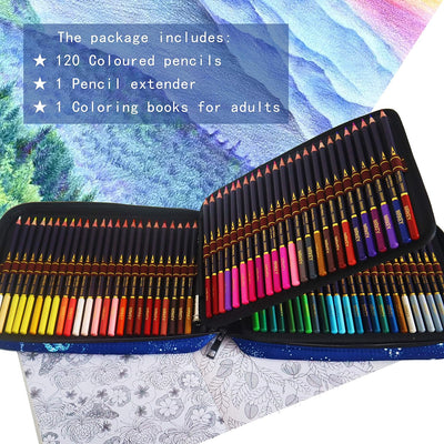 Professionelle Buntstifte Set - 120 Buntstifte Kunst-Set mit weiche Farbmine, vorgespitzt, hochwerti