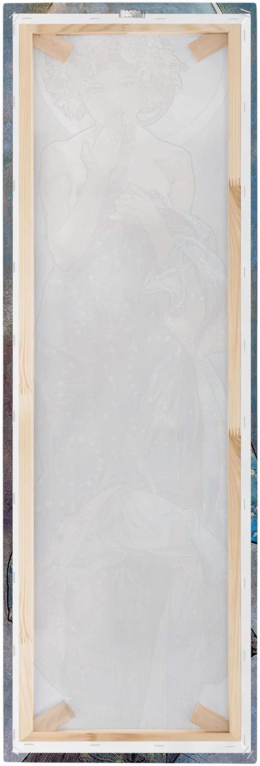 Leinwandbild - Alfons Mucha - Sterne - Der Mond - Panorama Hochformat 150 x 50 cm 150cm x 50cm, 150c