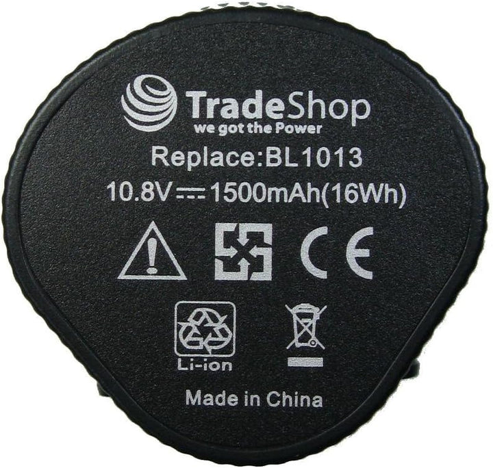 2x Set: TradeShop Premium Li-Ion Akku, 10,8V / 1500mAh ersetzt Makita 195332-9 BL1014 194550-6 19455