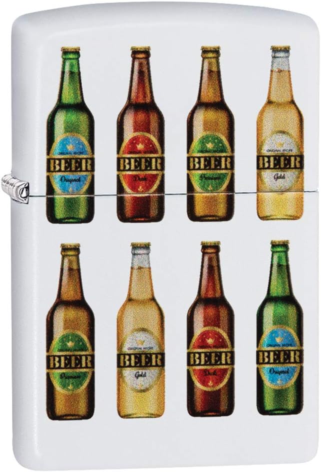 Zippo Classic Lighter-Beer Bottles Feuerzeug, Messing, Individual Design, Original Pocketsize