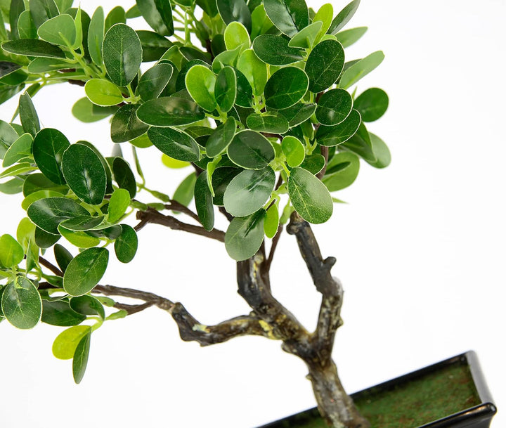 Bonsai Baum in Schale Kunstbonsai Kunstbaum Dekobaum künstlich Japanische Kunstpflanze Grünpflanze D