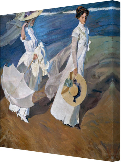 Leinwandbild Joaquin Sorolla - Spaziergang entlang der Küste - 1:1, 70 x 70cm 70cm x 70cm, 70cm x 70