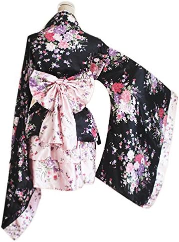 CoolChange Lolita Kimono Cosplay Kostüm mit Rüschenrock und Kimono mit weiten Ärmeln (M), M