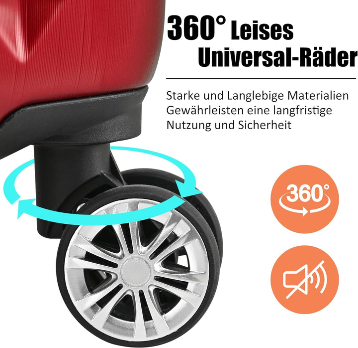 Merax Koffer Set 3-teilig, Hartschalen-Koffer Trolley Rollkoffer Reisekoffer Handgepäck, TSA Zollsch