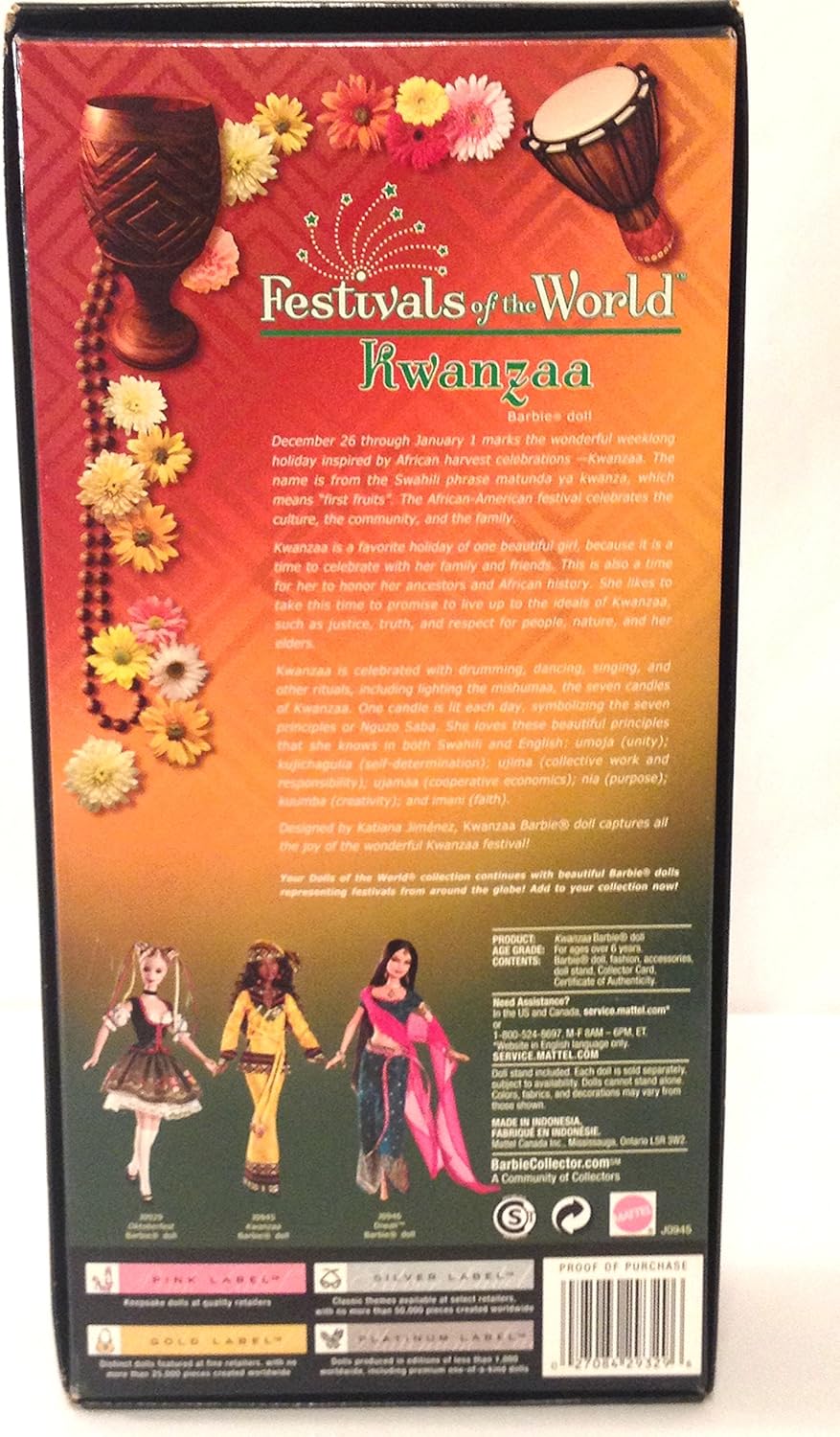 Barbie Dolls of the World Festivals Kwanzaa