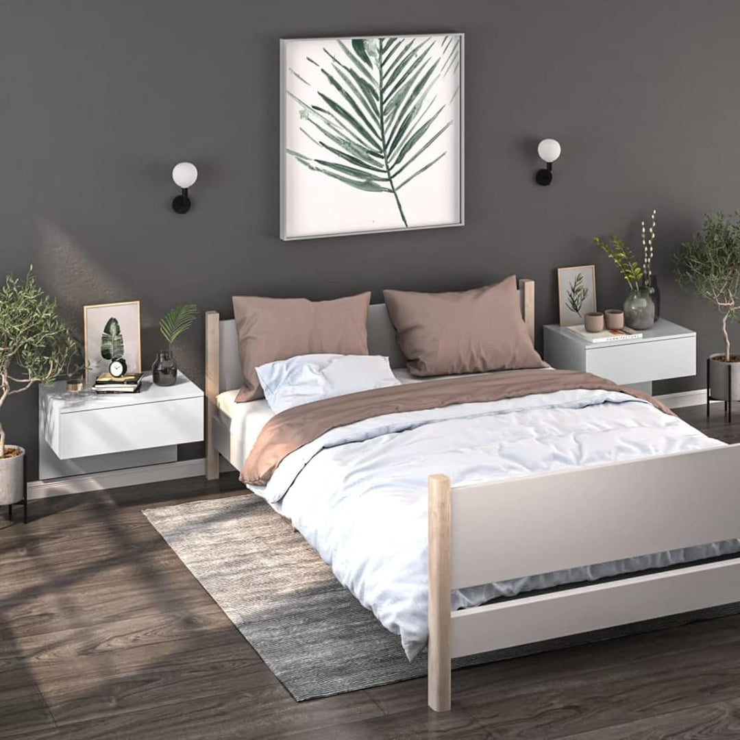 Tidyard 2 STK. Wand Nachttisch Hängend Nachtschrank Nachtkonsole Nachtkommode Schlafzimmer Wandschra