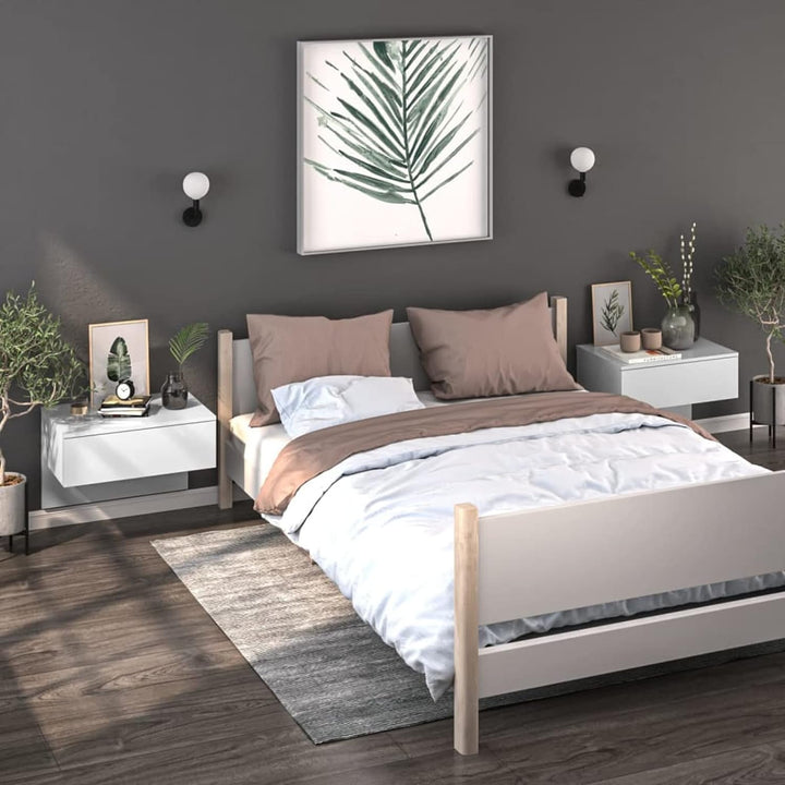 Tidyard 2 STK. Wand Nachttisch Hängend Nachtschrank Nachtkonsole Nachtkommode Schlafzimmer Wandschra