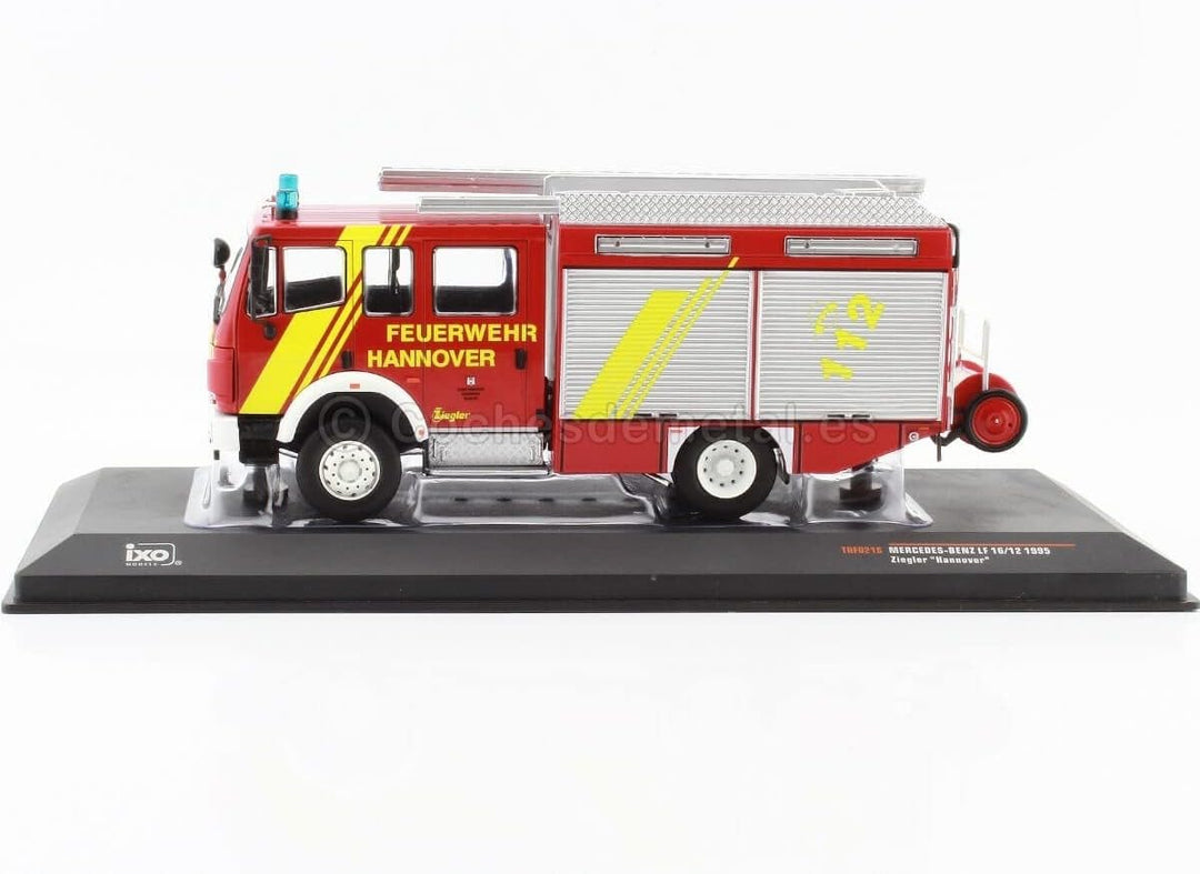 Ixo Mercedes LF 16/12 Ziegler FDHerwehr Hannover 1995 rot Modellauto 1:43 Models