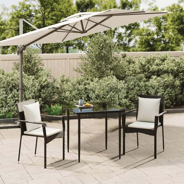 Tidyard 3-TLG. Garten Essgruppe, Terrassenmöbel Set 2 Personen, Sitzgruppe Esstisch mit Holz-Tischpl