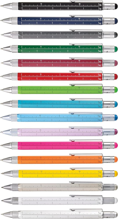 TROIKA CONSTRUCTION Multitasking-Kugelschreiber - PIP20/YE - gelb - Zentimeter- und Zoll-Lineal - 1: