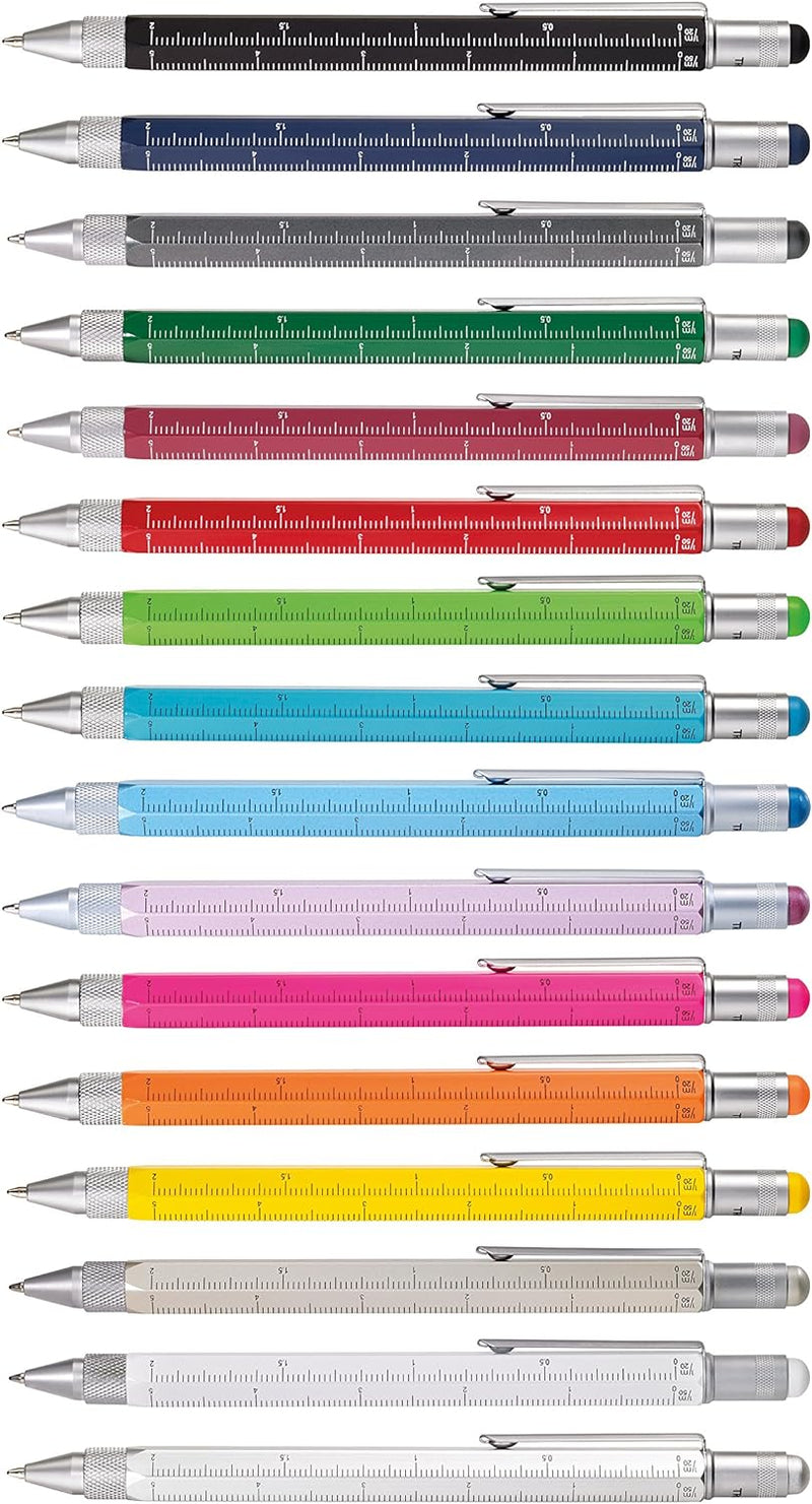 TROIKA CONSTRUCTION Multitasking-Kugelschreiber - PIP20/YE - gelb - Zentimeter- und Zoll-Lineal - 1: